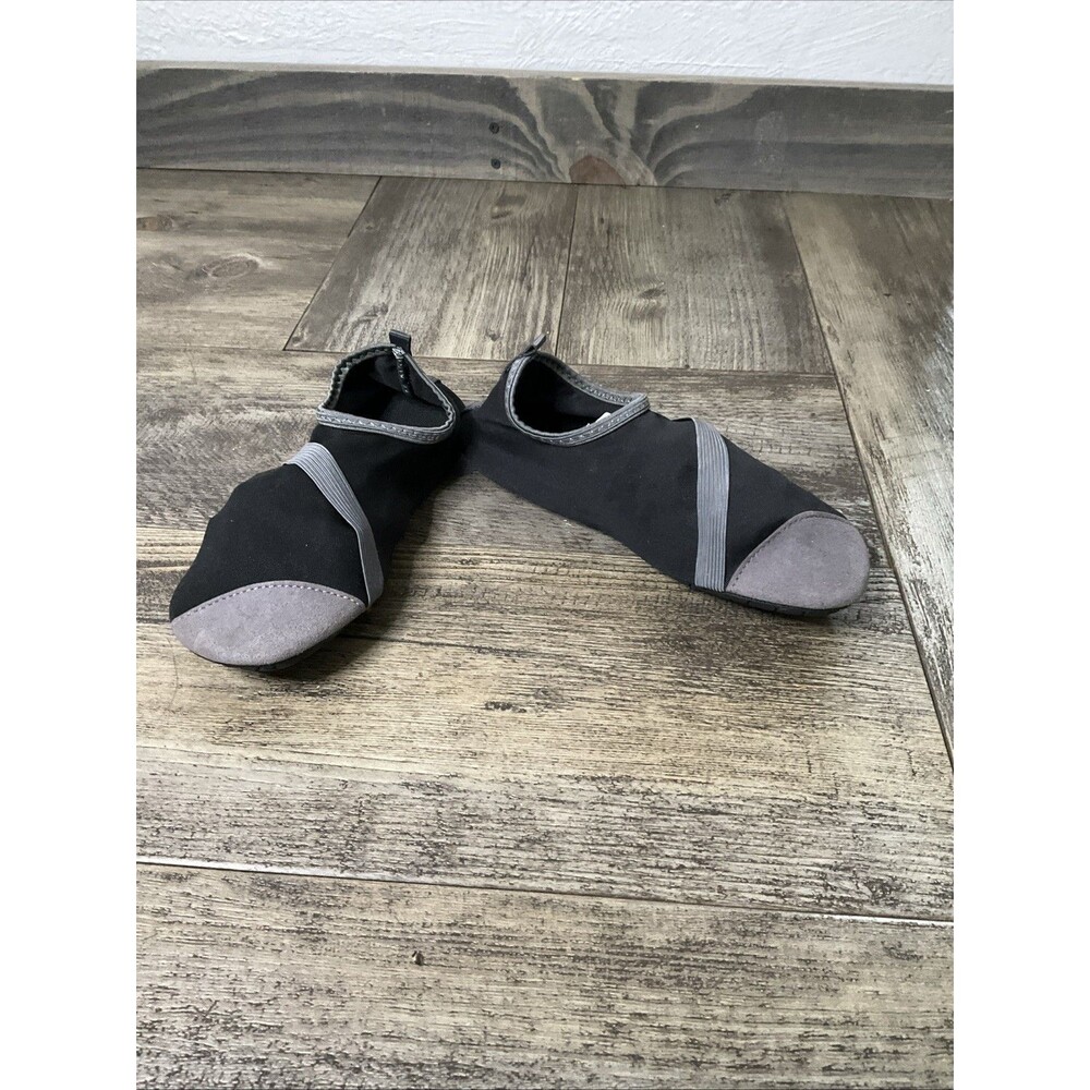 FitKicks Live Well Women Large Foldable Barefoot Yoga Comfort Shoe Slip On Black